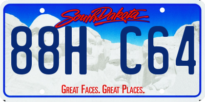 SD license plate 88HC64