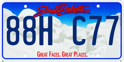 SD license plate 88HC77