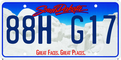 SD license plate 88HG17
