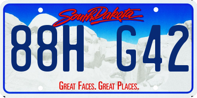 SD license plate 88HG42