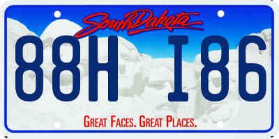 SD license plate 88HI86