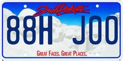 SD license plate 88HJ00