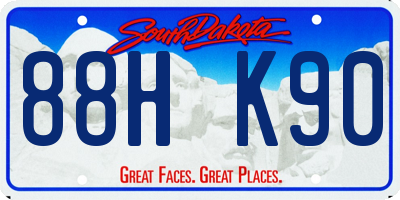 SD license plate 88HK90