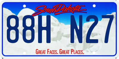 SD license plate 88HN27