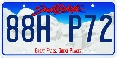 SD license plate 88HP72