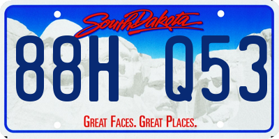 SD license plate 88HQ53
