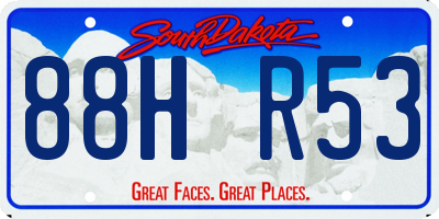 SD license plate 88HR53