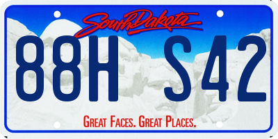 SD license plate 88HS42