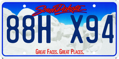 SD license plate 88HX94