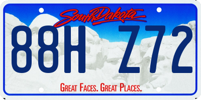 SD license plate 88HZ72
