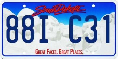 SD license plate 88IC31
