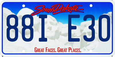 SD license plate 88IE30