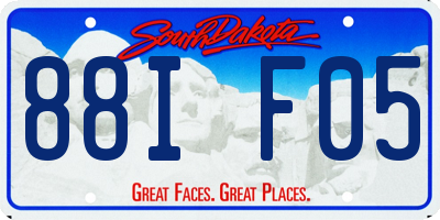 SD license plate 88IF05