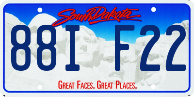 SD license plate 88IF22