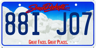SD license plate 88IJ07