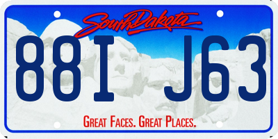 SD license plate 88IJ63