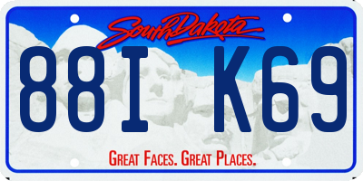 SD license plate 88IK69