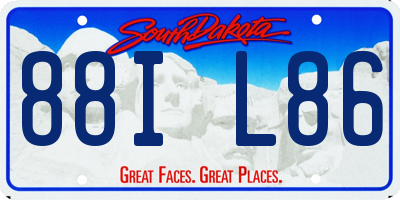 SD license plate 88IL86