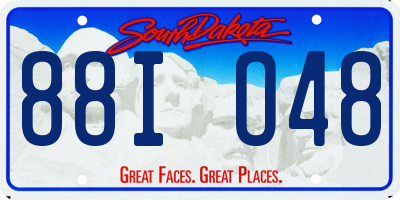 SD license plate 88IO48