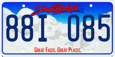 SD license plate 88IO85