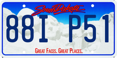 SD license plate 88IP51