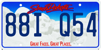 SD license plate 88IQ54