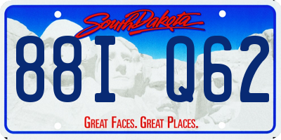 SD license plate 88IQ62