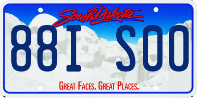 SD license plate 88IS00