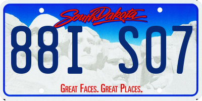SD license plate 88IS07