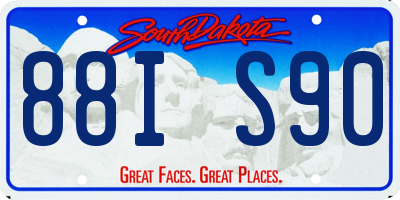 SD license plate 88IS90