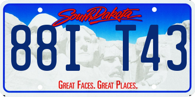 SD license plate 88IT43