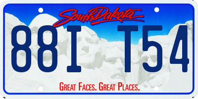 SD license plate 88IT54