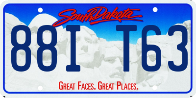 SD license plate 88IT63