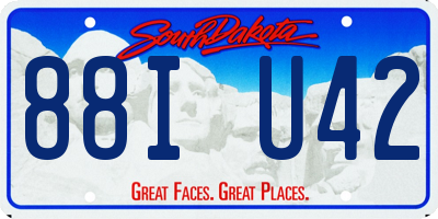 SD license plate 88IU42