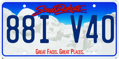 SD license plate 88IV40