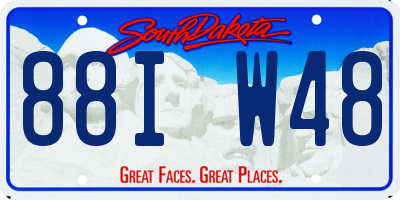 SD license plate 88IW48