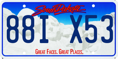 SD license plate 88IX53