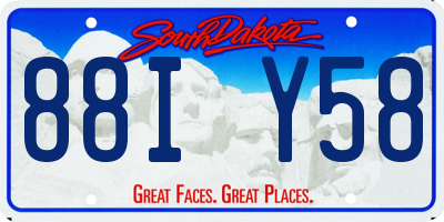 SD license plate 88IY58