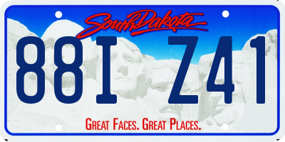 SD license plate 88IZ41