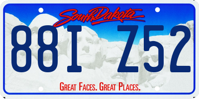 SD license plate 88IZ52