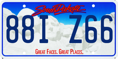 SD license plate 88IZ66