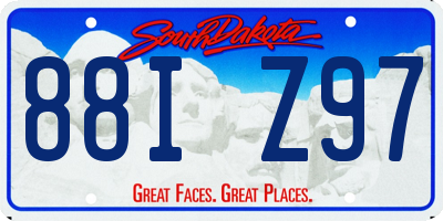 SD license plate 88IZ97
