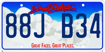 SD license plate 88JB34