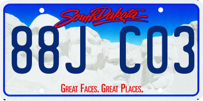 SD license plate 88JC03