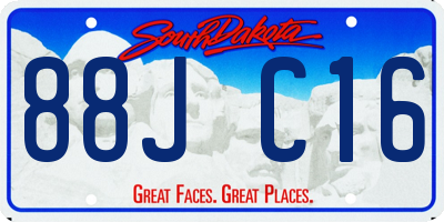 SD license plate 88JC16