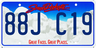 SD license plate 88JC19