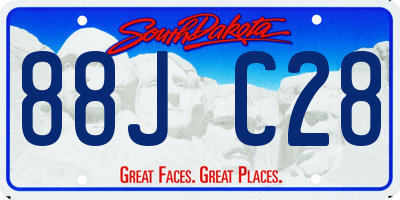 SD license plate 88JC28