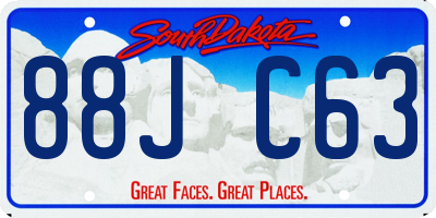 SD license plate 88JC63