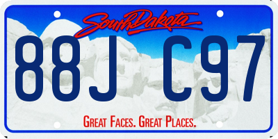 SD license plate 88JC97