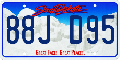SD license plate 88JD95